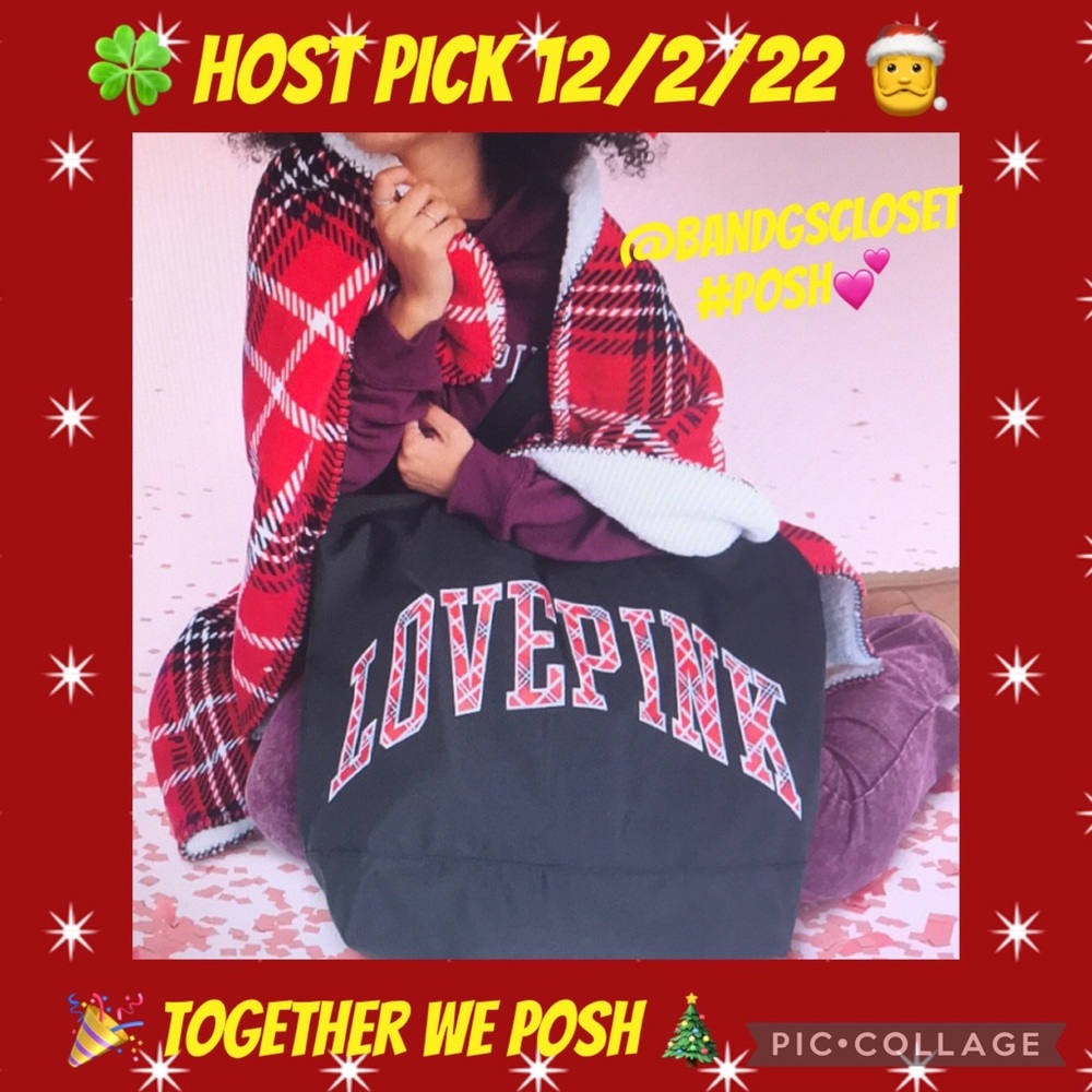 Pink Victoria’s Secret Tote + cozy plush blanket New